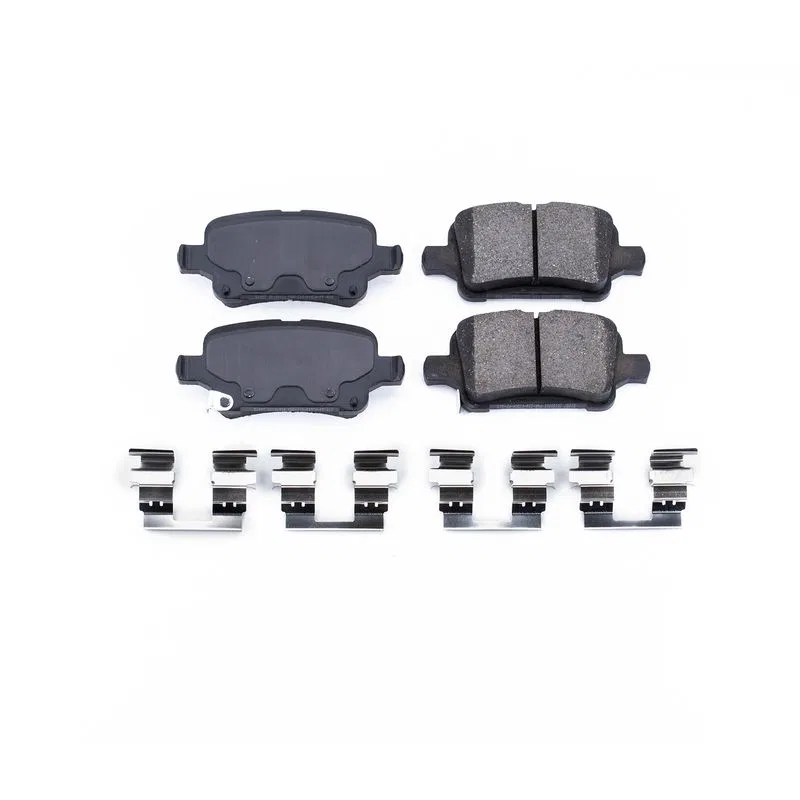 17-1857 – POWERSTOP Brake Pad, FMSI Number D1857 Ceramic Brake Pads Set Of 4 With Premium Stainless Steel Hardware